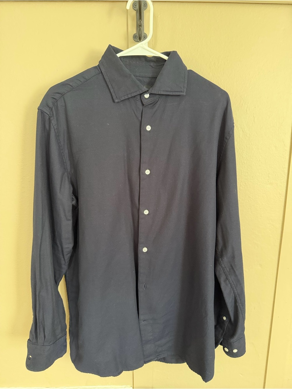 Banana Republic Navy Long-Sleeve Button-Up Dress Shirt